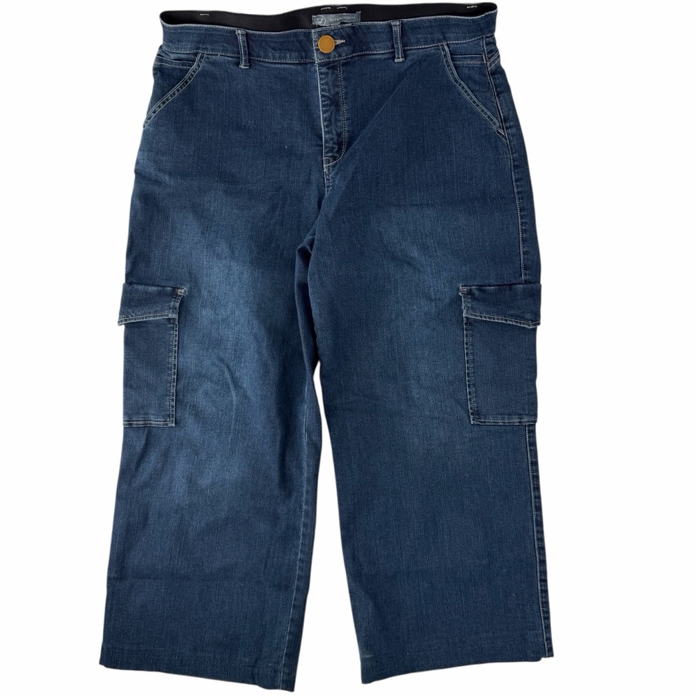 Wit & Wisdom Dark Blue Cargo Y2K Women’s Denim Classic Casual Pants‎ Size 16W